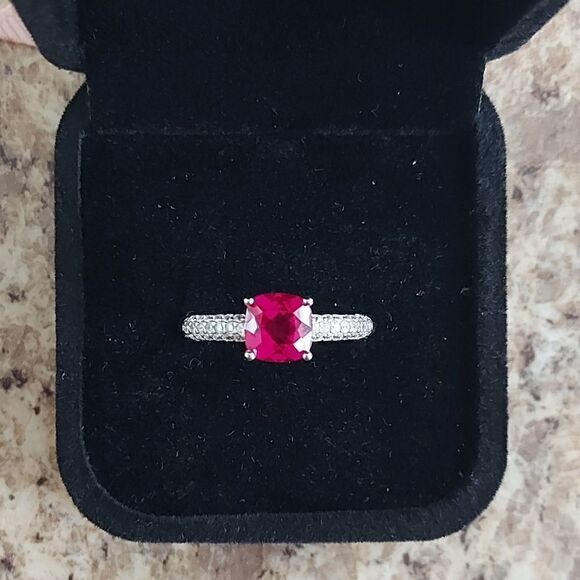 2.2 Carat Ruby Ring 925 Sterling Silver - Picture 2 of 12